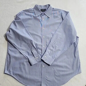 Men's Lauren Ralph Lauren Non-Iron Button Down Shirt, Blue, Size 18 34/35 EUC